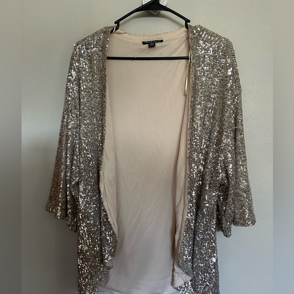 Women’s Cable and Gauge Sequin Cardigan Top Size 1x